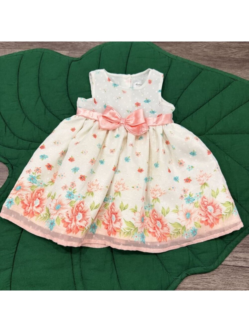 Nannette Baby Girl 6-9M Floral Bow Special Occassion Dress Party Birthday